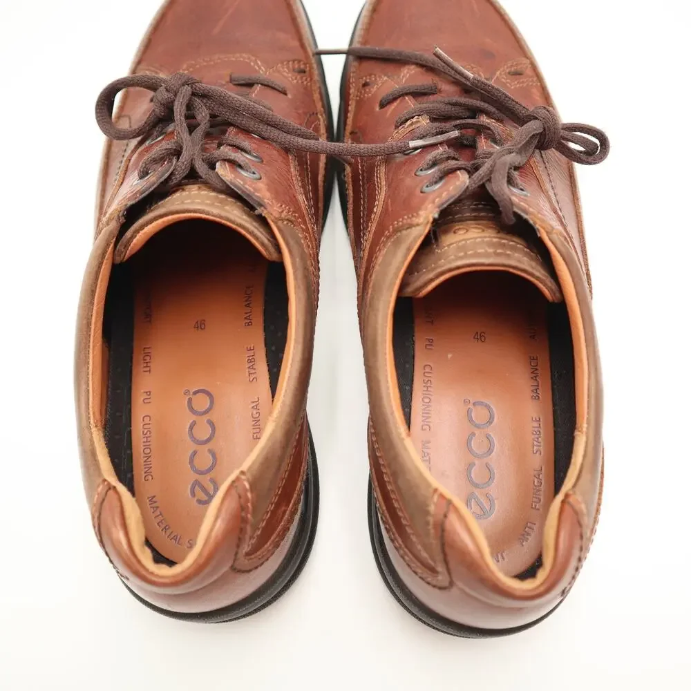 Ecco Howell Tie Mens Size 12 US 46 EU Sneakers Shoes Brown Leather Walking